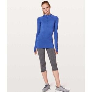 LULULEMON ATHLETICA Royal Blue Half-Zip Long-Sleeve Pullover